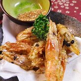 ビールのつまみに、甘エビの唐揚げ